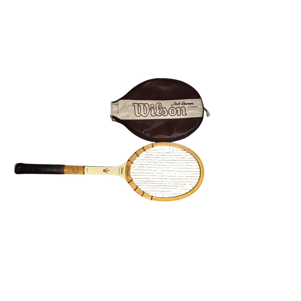 Vintage Wilson Jack Kramer Autograph Wood Tennis Racquet with Cover Made in USA